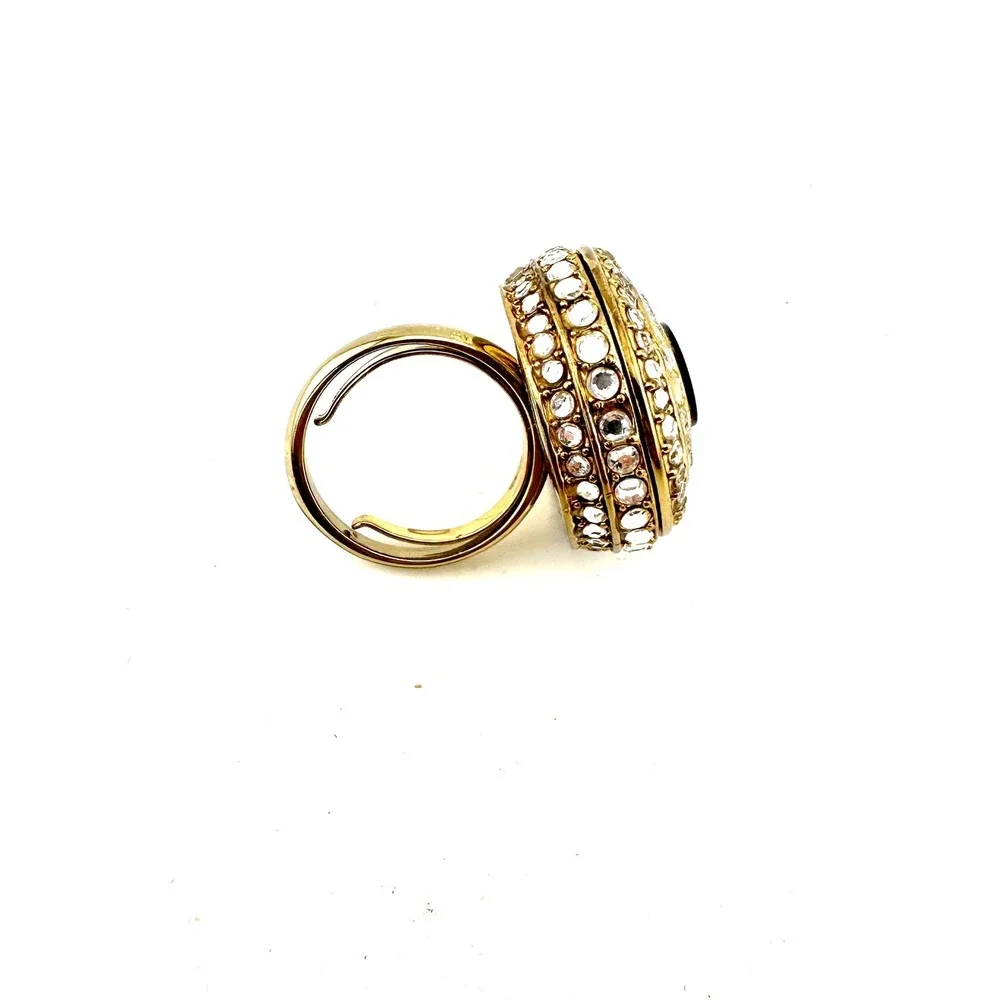 Vintage Juicy Couture Perfume Ring Locket Couture Couture Gold Crystal Y2K Ring